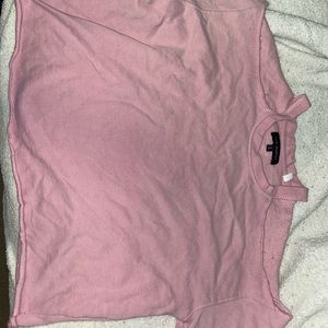 Bright pink over the shoulder sweater